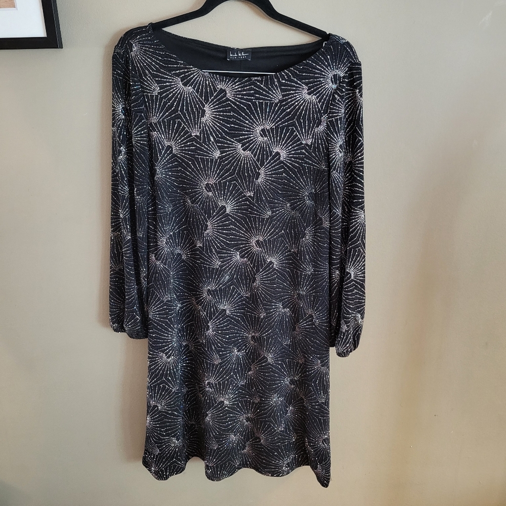 Nicole Miller Sparkly Black Dress, M